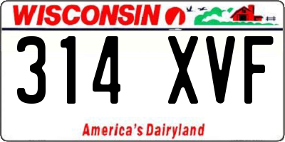 WI license plate 314XVF