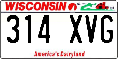 WI license plate 314XVG