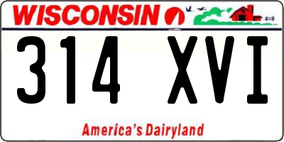 WI license plate 314XVI
