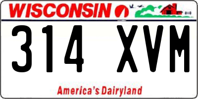 WI license plate 314XVM