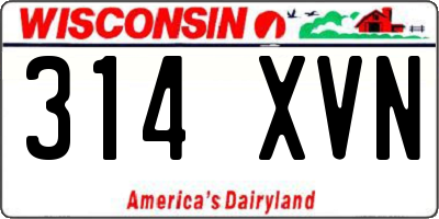 WI license plate 314XVN