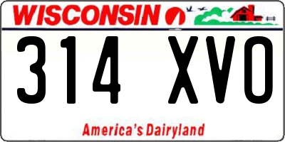 WI license plate 314XVO