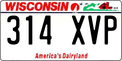 WI license plate 314XVP