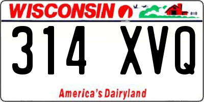 WI license plate 314XVQ