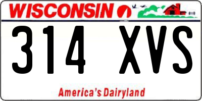 WI license plate 314XVS