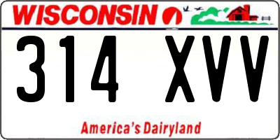 WI license plate 314XVV