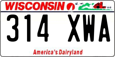 WI license plate 314XWA