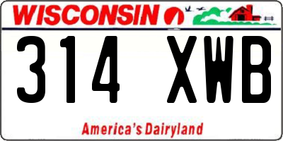 WI license plate 314XWB