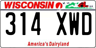 WI license plate 314XWD