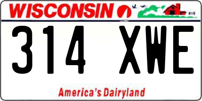 WI license plate 314XWE