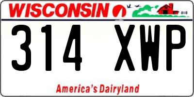 WI license plate 314XWP