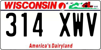 WI license plate 314XWV