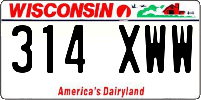 WI license plate 314XWW