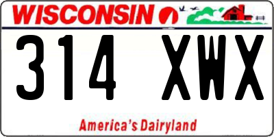 WI license plate 314XWX