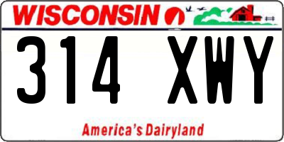 WI license plate 314XWY