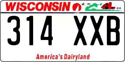 WI license plate 314XXB