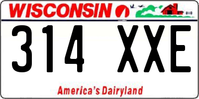 WI license plate 314XXE