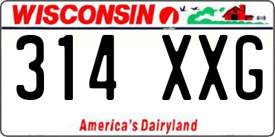 WI license plate 314XXG