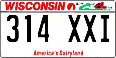 WI license plate 314XXI