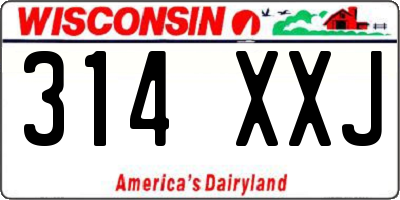 WI license plate 314XXJ