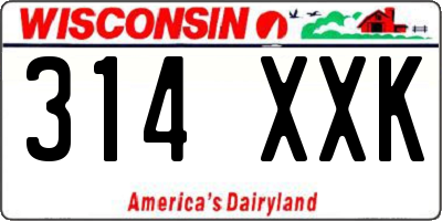 WI license plate 314XXK