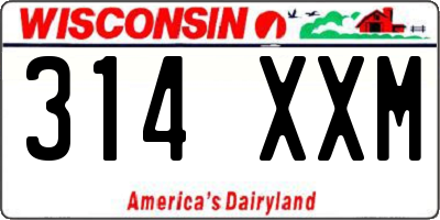 WI license plate 314XXM