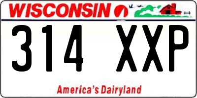 WI license plate 314XXP
