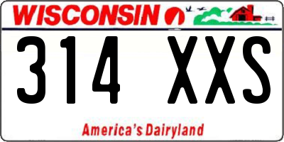 WI license plate 314XXS