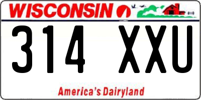 WI license plate 314XXU