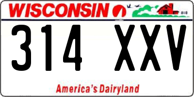 WI license plate 314XXV