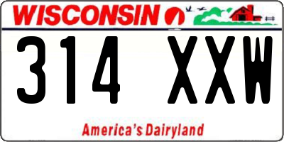 WI license plate 314XXW