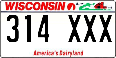 WI license plate 314XXX