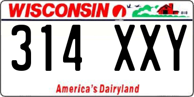 WI license plate 314XXY