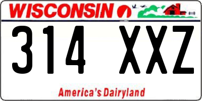 WI license plate 314XXZ