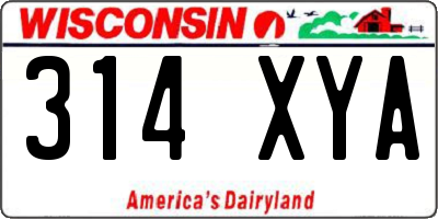 WI license plate 314XYA