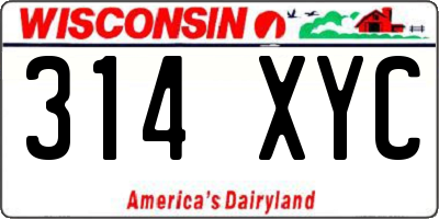 WI license plate 314XYC