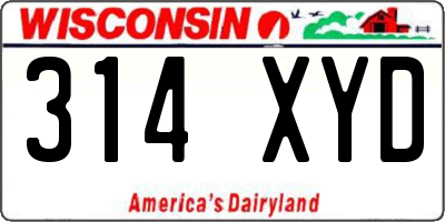 WI license plate 314XYD