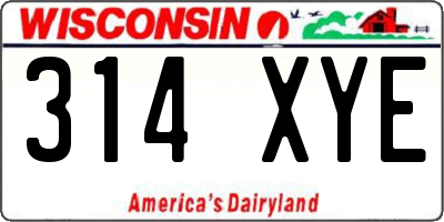 WI license plate 314XYE