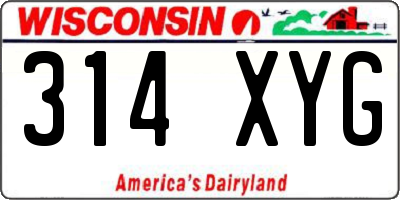 WI license plate 314XYG