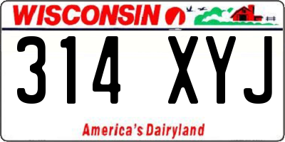 WI license plate 314XYJ