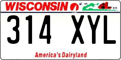 WI license plate 314XYL