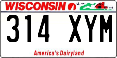 WI license plate 314XYM