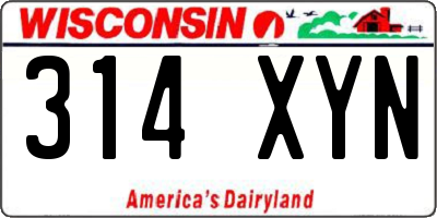 WI license plate 314XYN