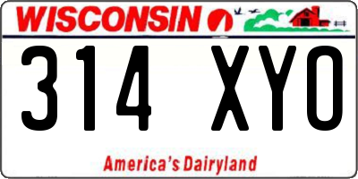 WI license plate 314XYO