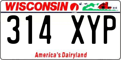 WI license plate 314XYP