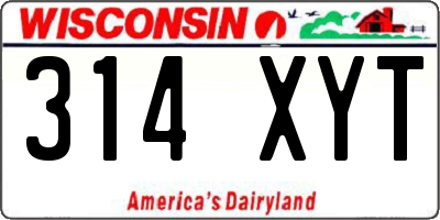 WI license plate 314XYT