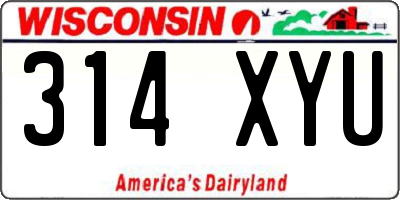 WI license plate 314XYU