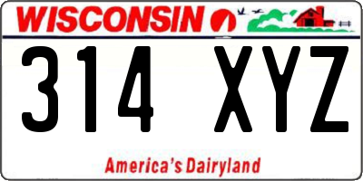 WI license plate 314XYZ