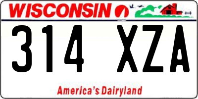 WI license plate 314XZA