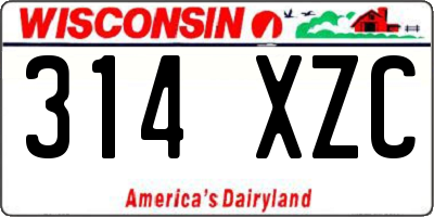 WI license plate 314XZC